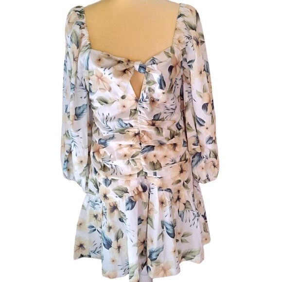 Avantlook Puff Sleeve Pleated Dress Size Large - Picture 7 of 10